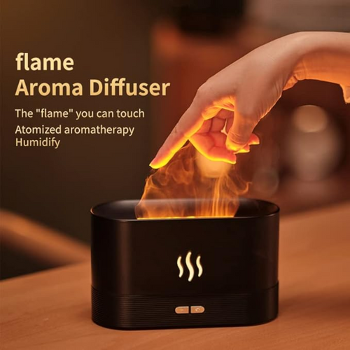 Humidificador de aire con efecto llama LED